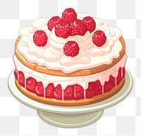 PNG Cake raspberry dessert cream. AI generated Image by rawpixel.