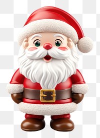 PNG Cute santa claus doll figurine white background anthropomorphic. 