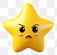 PNG  Sad star emoji symbol white background anthropomorphic. AI generated Image by rawpixel.