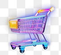 PNG  Shopping cart consumerism illuminated supermarket. AI generated Image by rawpixel.