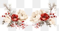 PNG  Vintage flower border pattern plant white. AI generated Image by rawpixel.