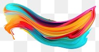 PNG  Flat colorful paint brushstroke white background creativity abstract. AI generated Image by rawpixel.