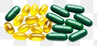 PNG  Medicine capsule yellow green. AI generated Image by rawpixel.