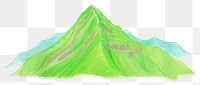 PNG Green mountain drawing nature land. AI generated Image by rawpixel.