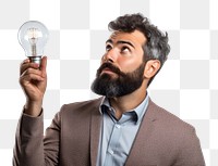 PNG Man lightbulb looking adult. 