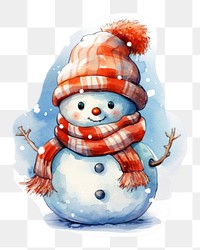 PNG Winter snowman cartoon white representation. 