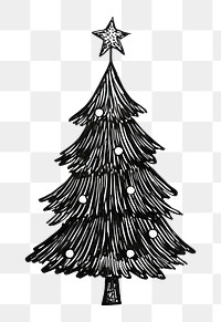PNG Christmas tree outdoors drawing winter
