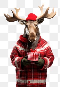 PNG Moose animal christmas portrait. AI generated Image by rawpixel.