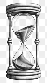 PNG Vintage hourglass drawing monochrome deadline. 