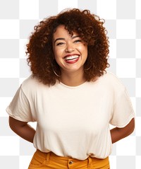 Laughing portrait t-shirt smile. AI generated Image by rawpixel.