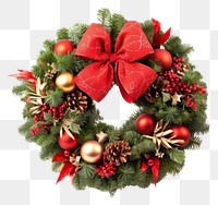 PNG Christmas wreath christmas plant white background. 