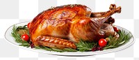 PNG  Dinner turkey plate meat. AI generated Image by rawpixel.