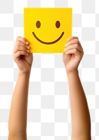 PNG Smile face paper yellow hand. AI generated Image by rawpixel.