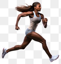 PNG  A woman sprinter recreation footwear running. AI generated Image by rawpixel.