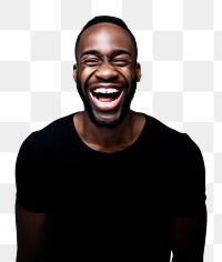 PNG Black man laughing. AI generated Image by rawpixel.