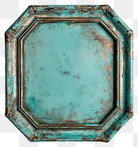 PNG  Octagon Turquoise frame vintage turquoise wood rectangle. AI generated Image by rawpixel.
