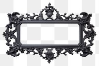 PNG Rectangle black Rococo mirror frame photo. 