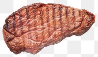 PNG Pan grilled steak meat food beef. AI generated Image by rawpixel.