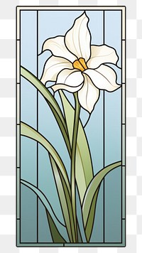 PNG  Glass narcissus flower plant white. AI generated Image by rawpixel.