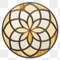 PNG Glass Gold flower shape art  