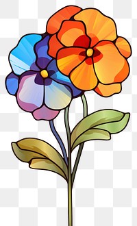 PNG  Glass pansy flower plant art. AI generated Image by rawpixel.
