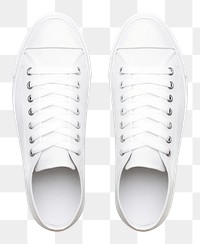 PNG  White sneakers from above footwear shoe white background. AI generated Image by rawpixel.
