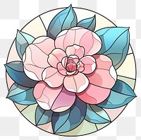 PNG  Glass Camellia flower plant art. AI generated Image by rawpixel.