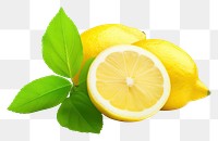 PNG Lemon fruit with with mint leaf cutout plant food  