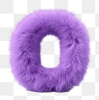 PNG Alphabet O shape fur purple white background