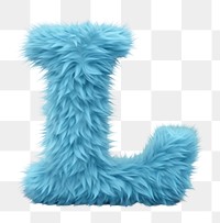 PNG Alphabet L shape blue fur white background