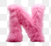 PNG Alphabet N shape pink fur white background