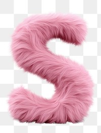 PNG Alphabet S shape pink fur white background