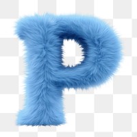 PNG Alphabet P shape blue fur white background. AI generated Image by rawpixel.