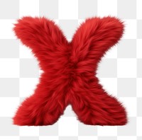 PNG Alphabet X shape fur red  