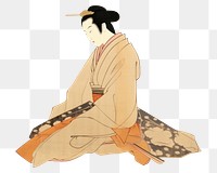 PNG Ukiyo-e art print painting drawing kimono. AI generated Image by rawpixel.