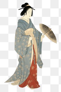 PNG Kimono painting adult woman. 