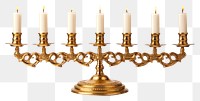 PNG A Hanukkah modern nine-branched candelabrum lit hanukkah candle  