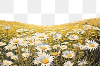 PNG Daisy flower field landscape grassland outdoors. AI generated Image by rawpixel.