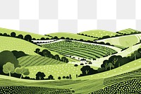 PNG Farm scenes field green agriculture. AI generated Image by rawpixel.