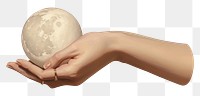 PNG Moon hand holding sphere