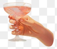 PNG Painting cocktail holding glass