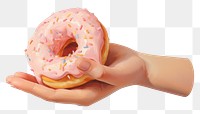 PNG Donut holding food hand. AI generated Image by rawpixel.