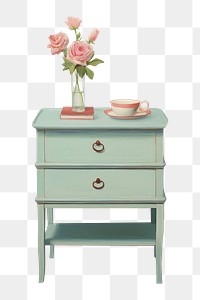 PNG Night stand furniture painting drawer. 