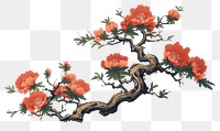PNG Japanese flowers plant tree white background