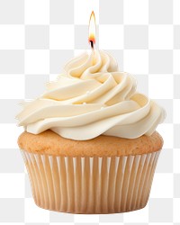 PNG Cupcake dessert candle icing. AI generated Image by rawpixel.