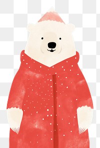 PNG Polar bear wear santa costume snowman winter cute. AI generated Image by rawpixel.