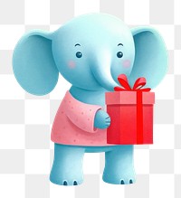 PNG Elephant carrying gift cute toy representation. AI generated Image by rawpixel.