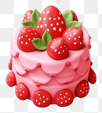 PNG Strawberry cake dessert fruit plant. AI generated Image by rawpixel.