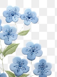 PNG Little blue Hydrangeas pattern embroidery flower. 