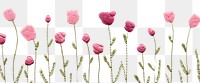 PNG Little pink rose garden pattern backgrounds embroidery. AI generated Image by rawpixel.